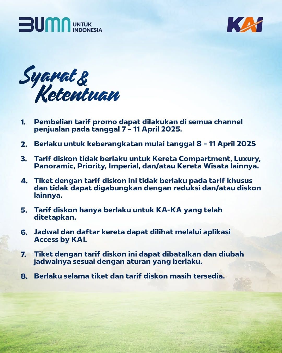 Promo Diskon Tiket Kereta Api Mudik Lebaran hingga 25 Persen