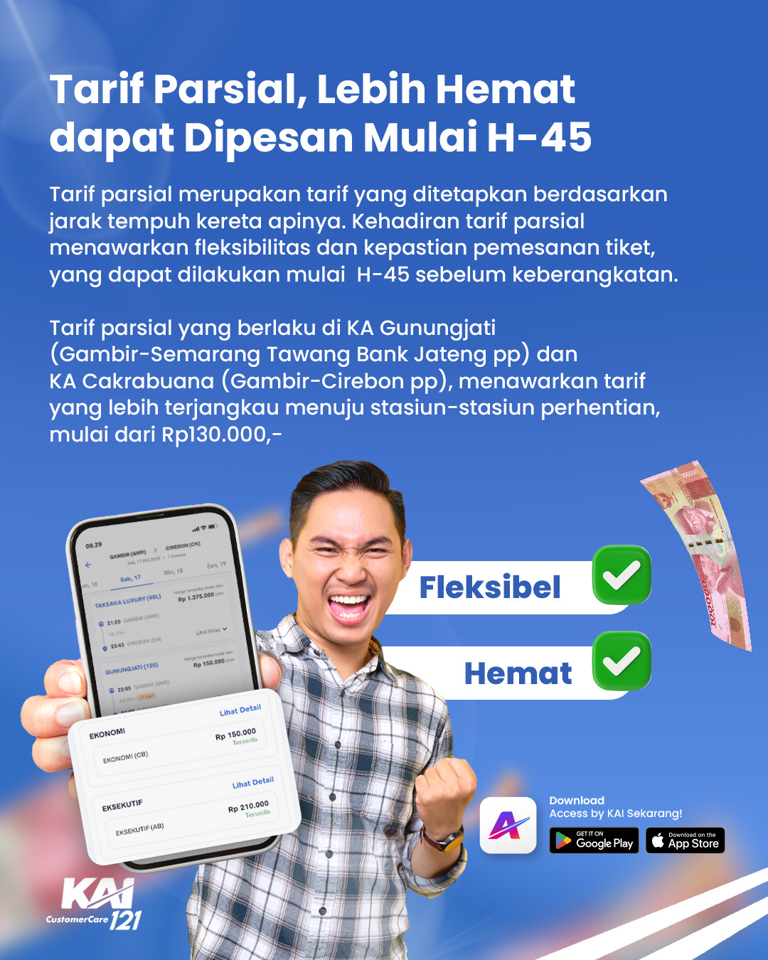 KAI Daop 1 Jakarta Inovasi Tarif Parsial, Traveling ke Jawa Tengah dan Barat Semakin Terjangkau