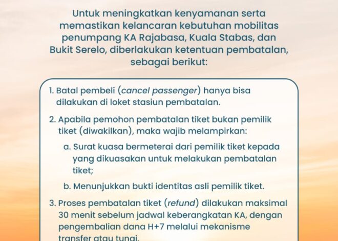 KAI Perkuat Tata Kelola Pelayanan Tiket KA Rajabasa, Kuala Stabas, dan Bukit Serelo untuk Kenyamanan Pelanggan
